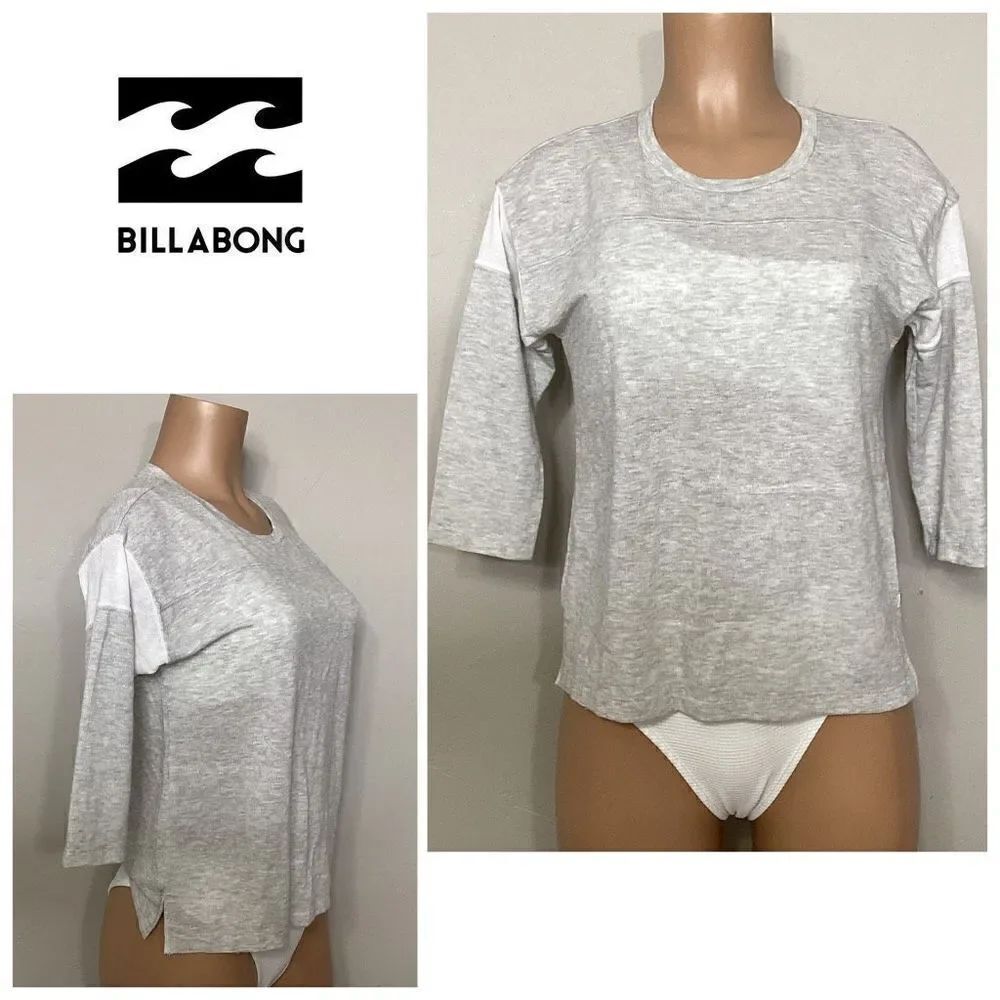 New. BILLABONG gray long sleeve tee shirt. Retails $58